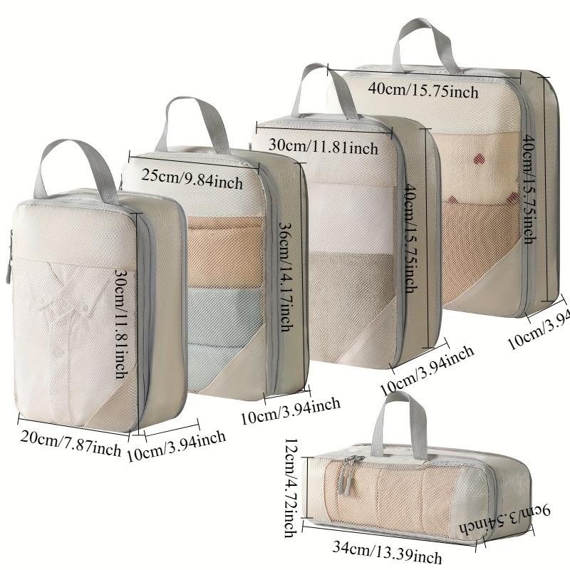 5pcs/set  Durable Polyester Storage for Suitcase Luggage Clothes Organizer Underwear Divided Compact Foldable Organizer Bag