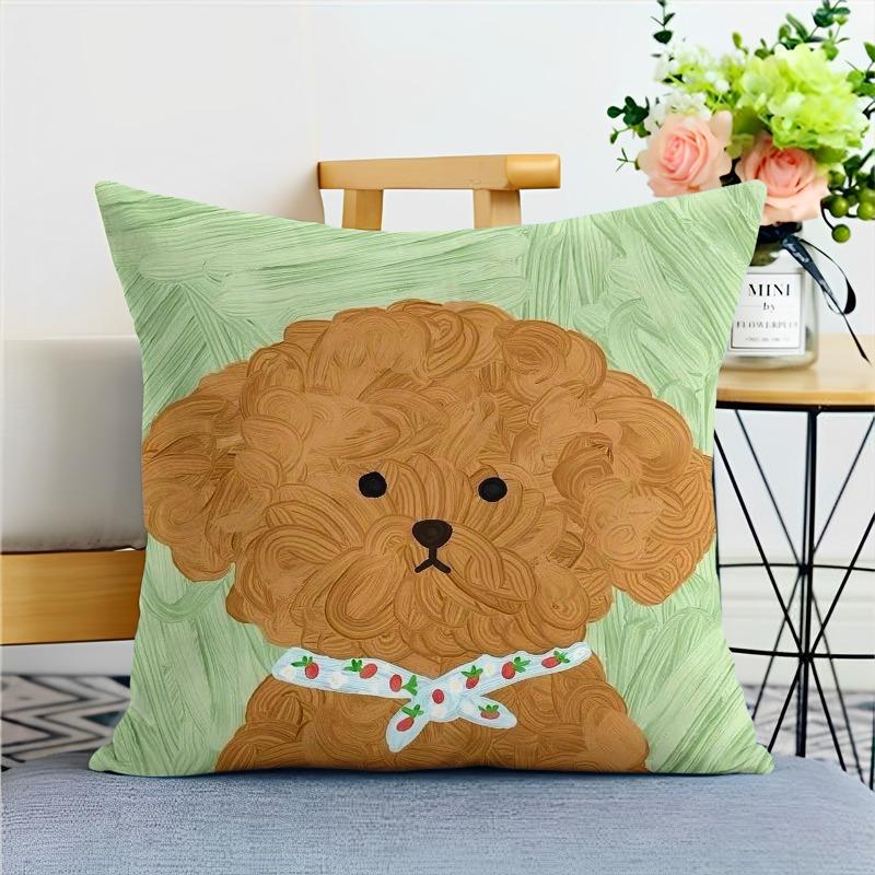 Cute Dog Cartoon Pillowcase Dormitory Decoration Office Living Room Home Pillowcase