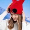 Warm Knitted Goggles Hat Windproof Skullies Hat Fashion Winter Beanie  for Women