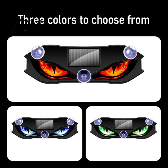 Vibration Sensor Car Light Solar Devil Eyes for Windshield, Window Warning Sign with Three Smart Modes, Custom Exterior Decoration LED Digital Panel,