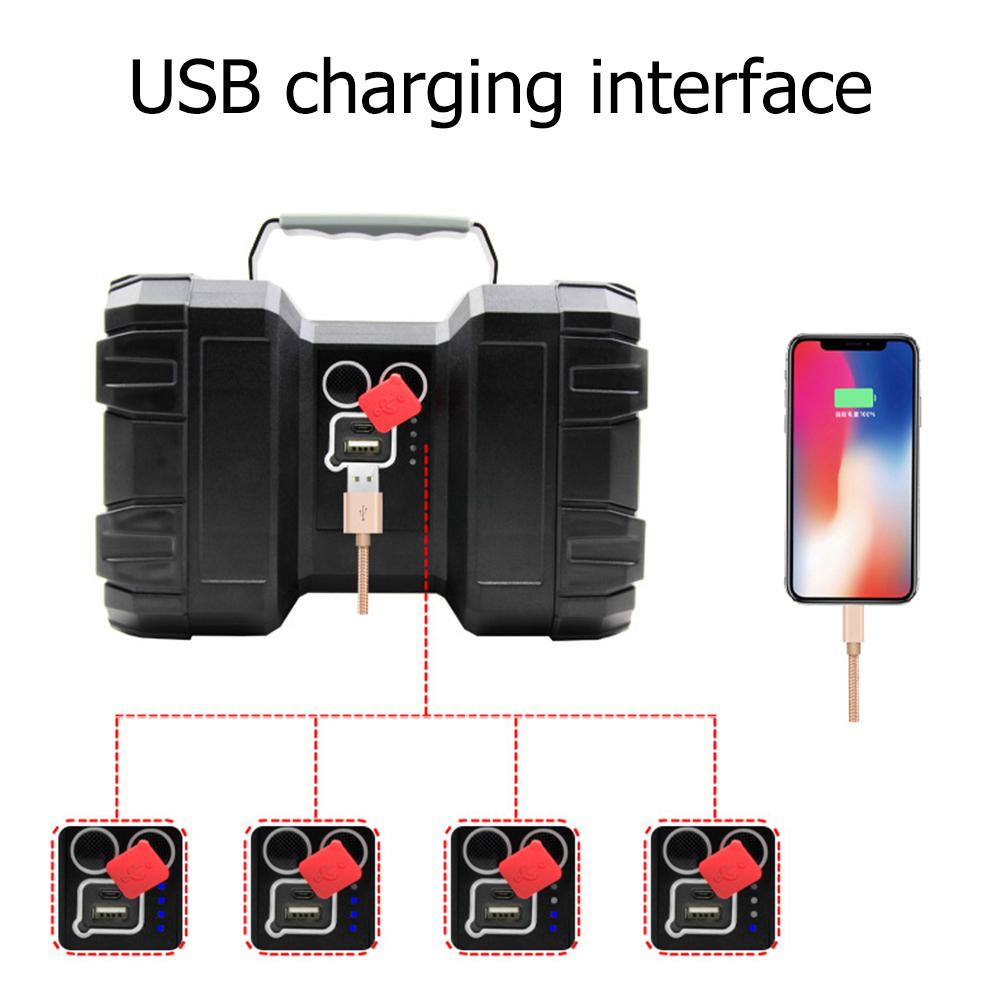 Double Head Handheld Searchlight 4000mAh USB Rechargeable LED Super Bright Flashlight 1200LM High Power Floodlight For Fishing C