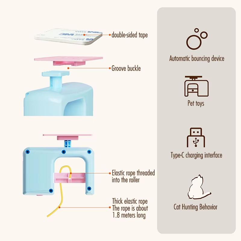 Interaktives Katzenspielzeug Elektrisches Katzen-Yo-Yo Elektrisches Intelligentes Türhänge-Katzenspielzeug Selbstunterhaltung Katzen-Amüsement-Artefakt