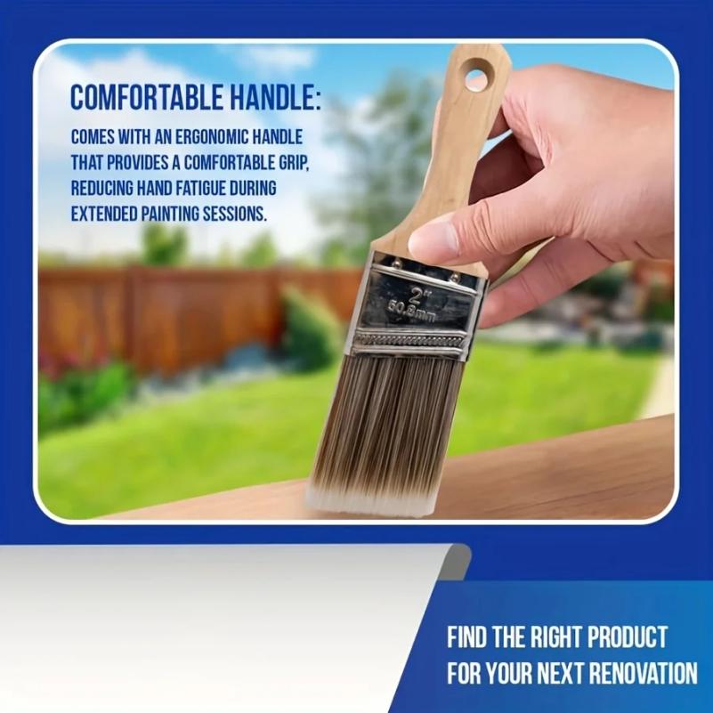 5Pcs High Quality Paint Brush BBQ Brush for Barbecues Furniture Handle and Wall Painting with Soft Hair and Wooden Handle