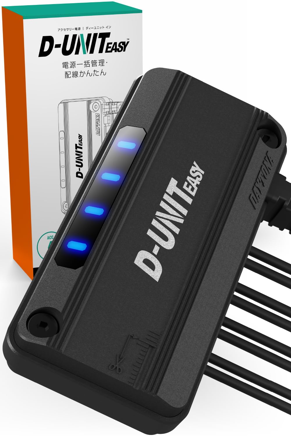 

Daytona 45865 D-UNIT EASY(Блок D Легкий) Мотоциклетные аксессуары Блок питания 4 линии Интегрированное управление питанием Общий ток 19.5А 4 ports чёрный