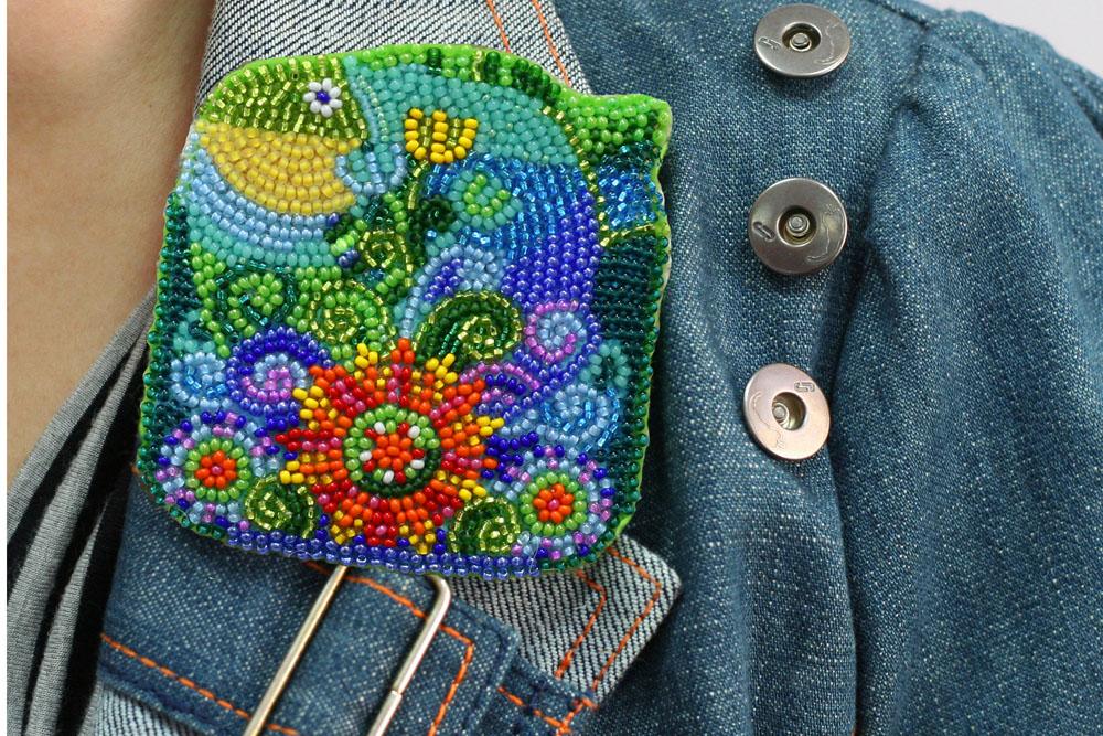 Set pentru broderie cu decoratiuni de margele pe panza artistica naturala Motivul Abris Art Marine