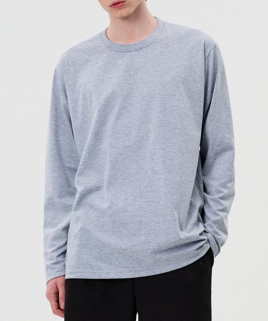TOPBOY [2Pack] Basic Standard Fit 30-Count Plain Long Sleeve T-Shirt 3 Colors (Type B)