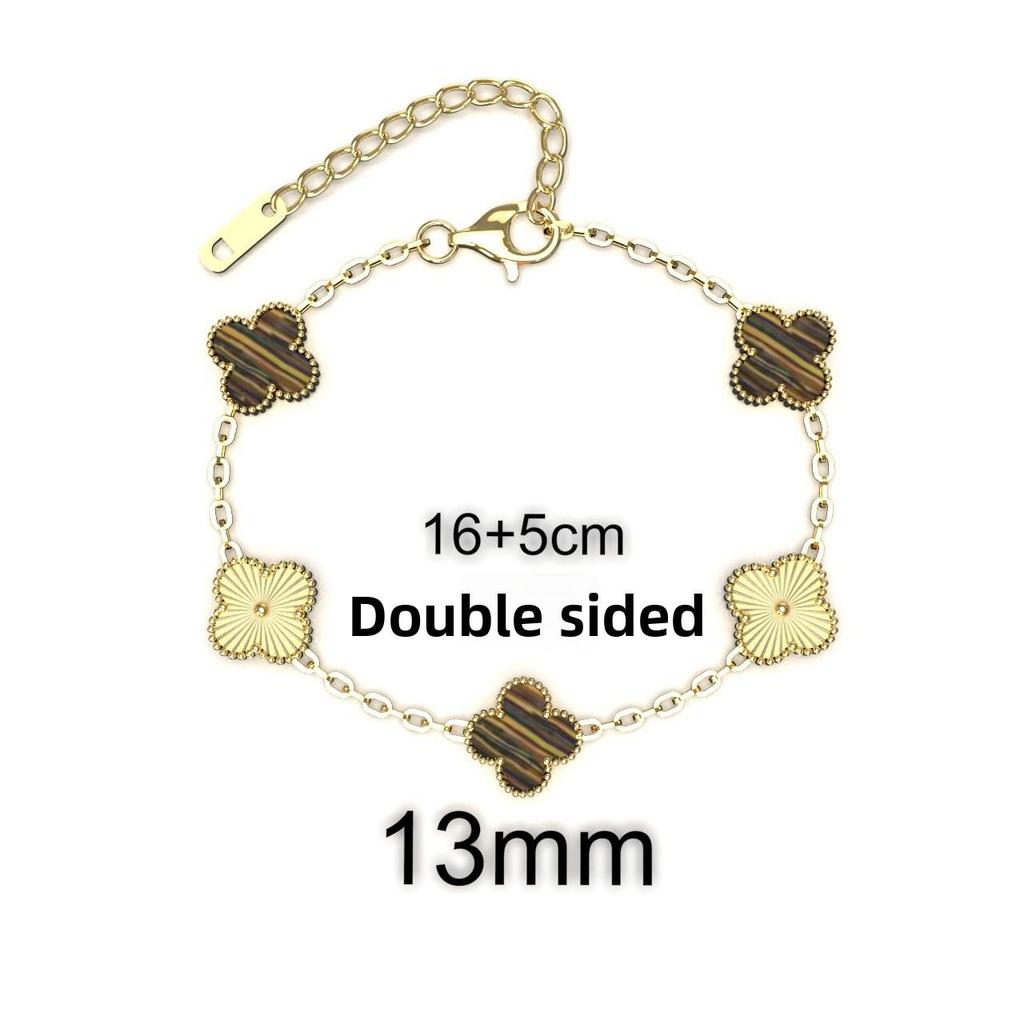 13MM Titanium Steel Four-leaf Clover Bracelet Small Fresh Fashion Petals 18K Does Not Lose Color Ladies Bracelet