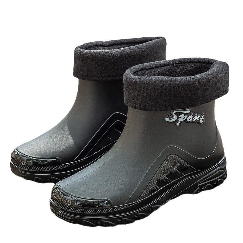 Fashion Short Rain Shoes Men's Adult New Rain Boots, Light and Wear-resistant Rubber Shoes, Kitchen Non-slip Low-top Waterproof Shoes
