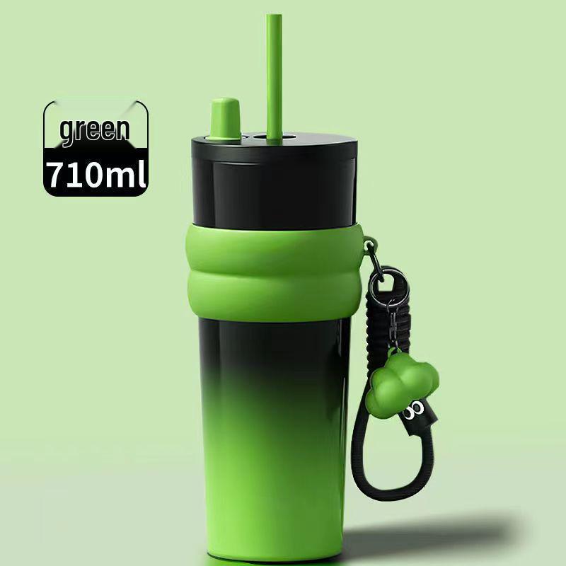 316 Stainless Steel Portable Thermos Cup with Giant Straw for Coffee or Ice Water