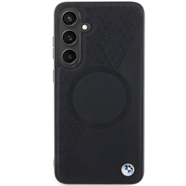Bmw Bmhms24M23Rtpk S24+ S926 Czarny/Black Hardcase Signature Leather Half Textured & Circle Magsafe