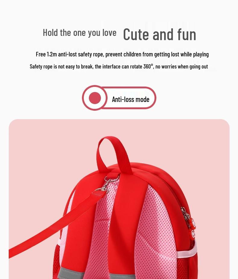 1-3 Year Old Kids' Anti-Lost Cartoon Backpack - Lightweight & Cute for Girls' Outings