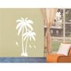 BIBITIME 2 Coconut Palms Wall Sticker White Birds Silhouette Vinyl Coco Decor Decals for Office Background Decorations Living Room Bedroom Nursery