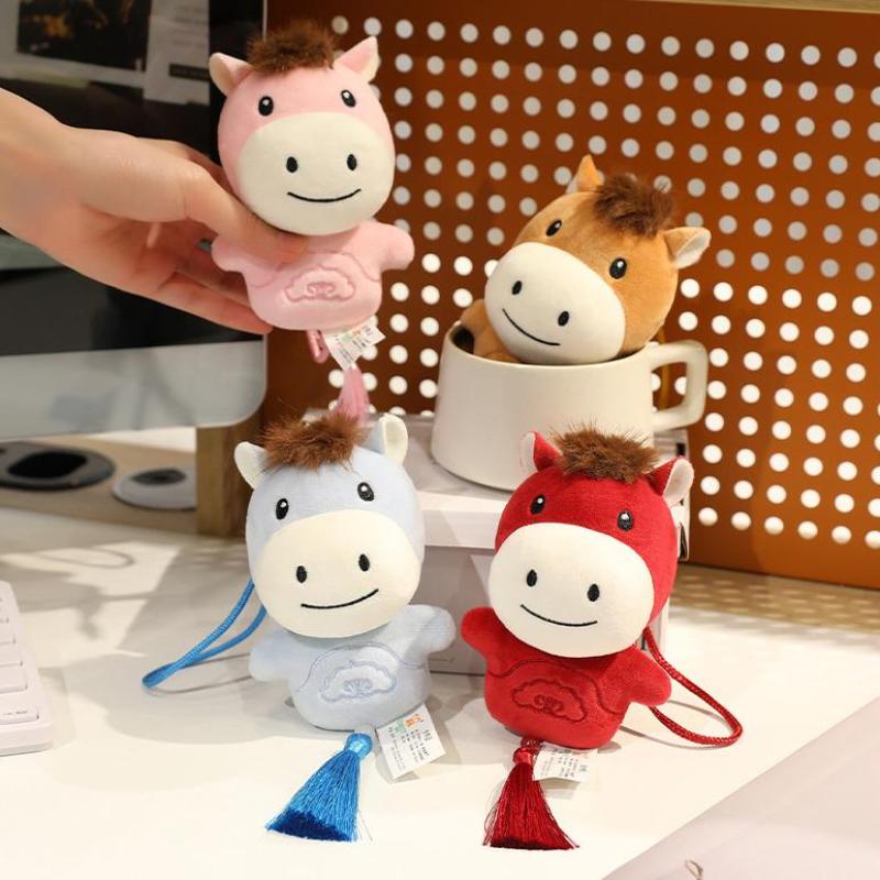 1PC 2026 Year Of The Horse Mascot Plush Toy Pendant Soft Realistic New Born Gifts Pony Doll Home Decoration Ornament