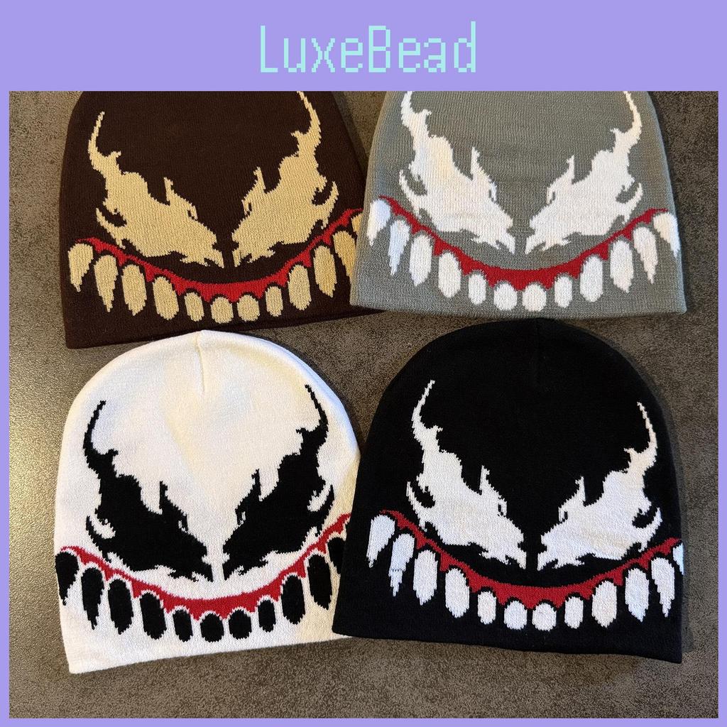 Вязаная модная кепка Веном, повседневная уличная одежда и теплая шапка без козырька