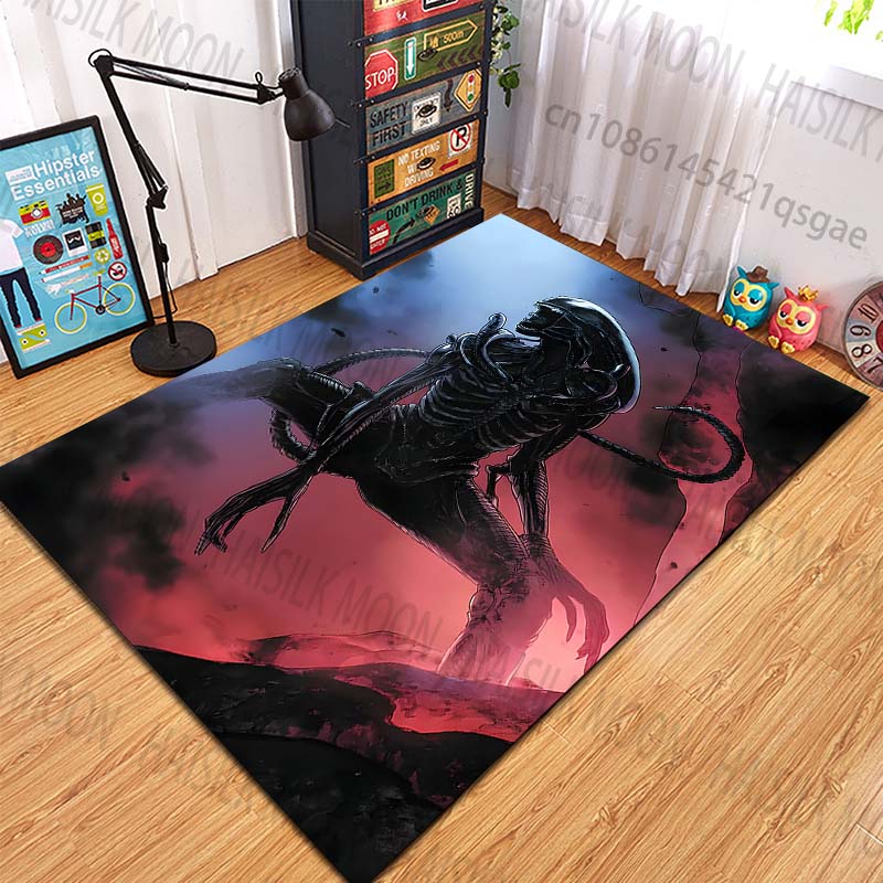 Alien creature dark environment Pattern Rug Carpets for Bedroom Living Room Sofa Mat Creative Door Mat Cloakroom Home Decor