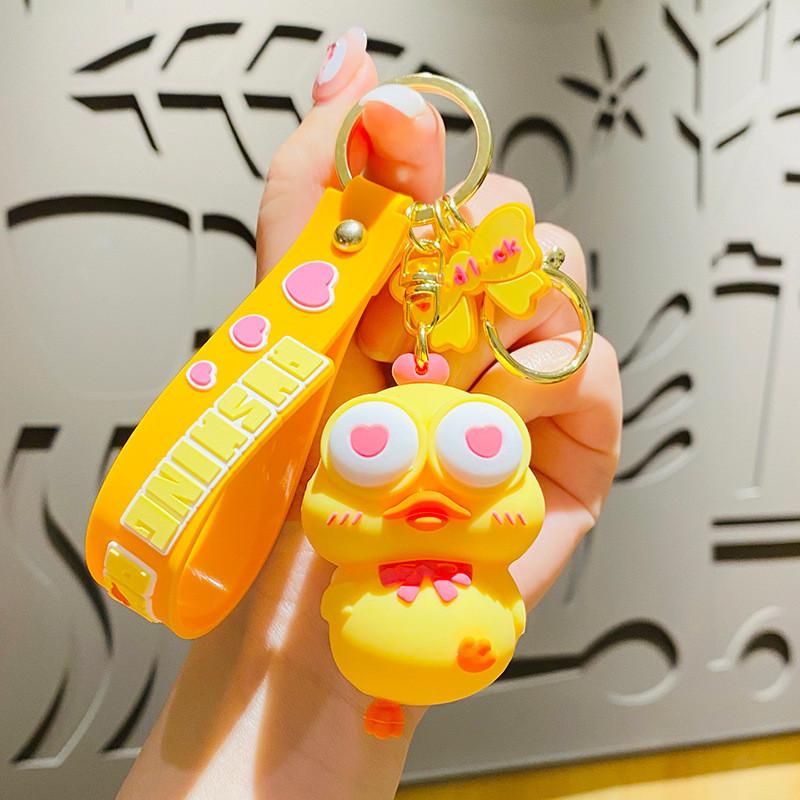 Creative Pvc Chicken Keychain With Eyeball Design Playful Gift For Occasion Any