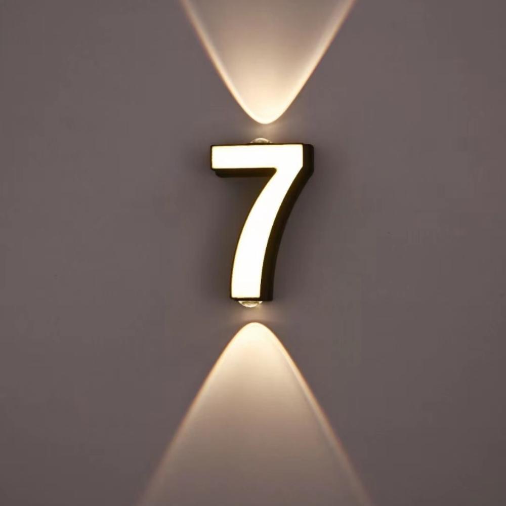 Minimalist Styling Nordic Modern LED Wall Light Simple Geometric Structure Waterproof House Number Plaque Lamp