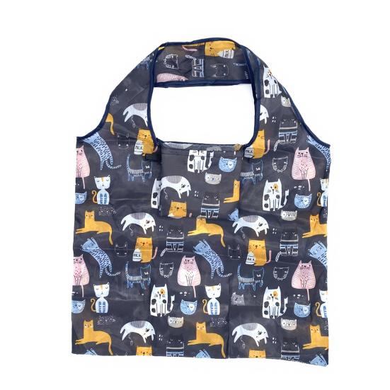 Folding Shopping Bag Reusable Tote Cute Prints Foldable Portable Animal Plants Fabric Grocery Shopping Tote