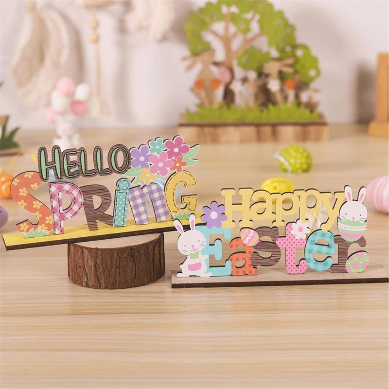 Easters Decors Tabletop Centerpieces Signs,Easters Bunnies Wood Table Signs,Easters Decorations for Home Table Decors