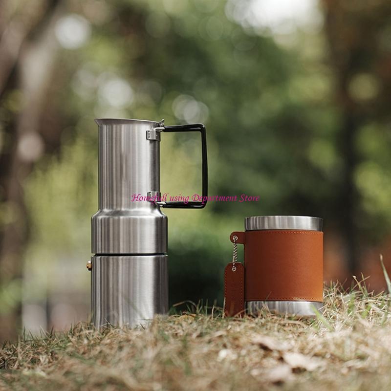 Походная мока-кофеварка из нержавеющей стали, портативная кофеварка для эспрессо, для путешествий, пикников на заднем дворе, кофеварка, незаменимый атрибут для путешествий China Mainland