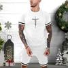 Men's Graphic Prints 2pcs Tees Sets Shorts and T Shirt Set Short Sleeve Crew Neck Fashion Designer