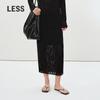 2025 Spring Cotton Blend Straight Midi Skirt