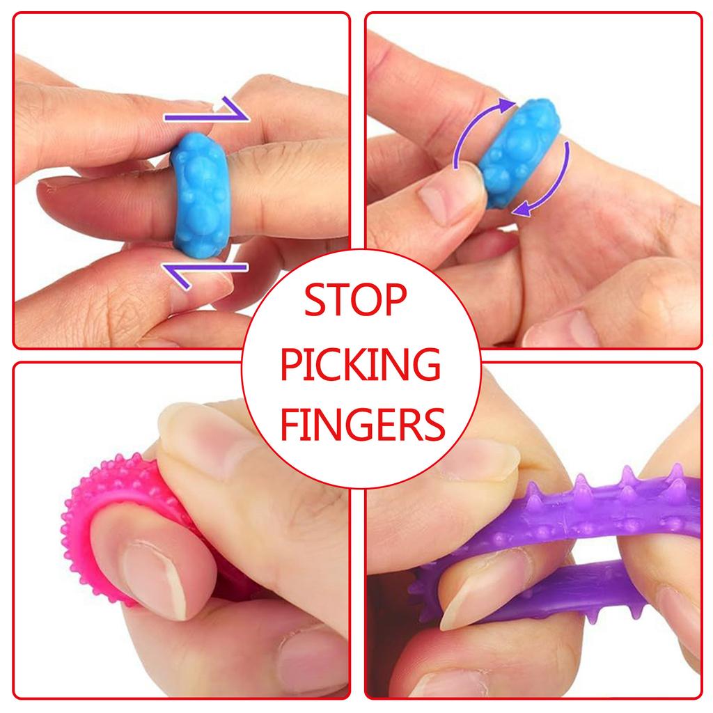 Children Sensory Activity Rings Calming Toy for Stress Relief and Anxiety Novelty Silicone Rings Gadget Textured