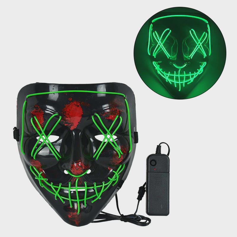 Halloween Horror Mask White Skull Shape Glowing Mask Ghost Festival Dance Atmosphere LED Mask