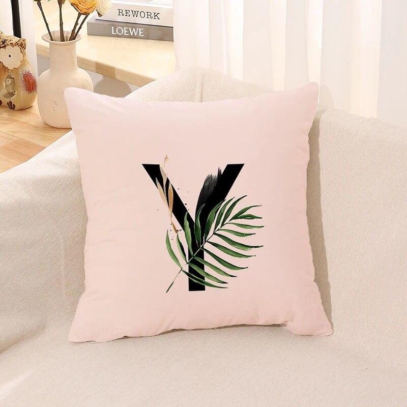 Pink Letter Printing Pillowcase Cushion Cover Autumn Decorative  Anime    Sofa