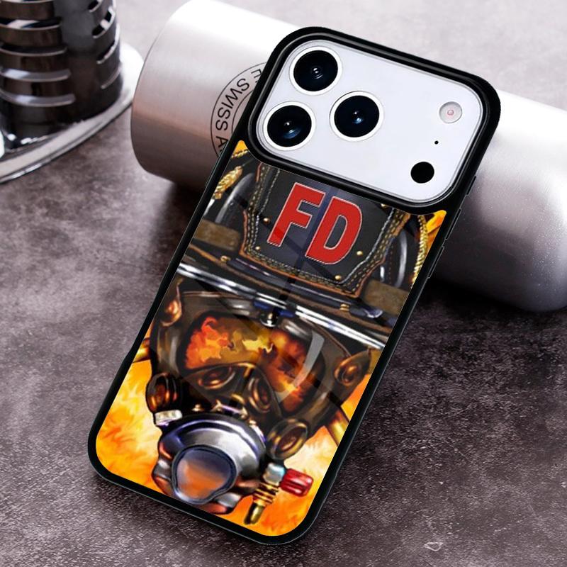 Firefighter Fire Department Fireman Phone Case for iPhone 17 16 15 Pro Max Air 14 13 12 11 Plus Shockproof Cover
