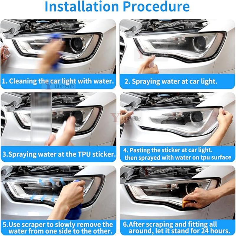 For BYD Sealion 7 EV 2024 2025 2 Pcs Car Headlight Protective Film Transparent Smoked Black TPU Sticker