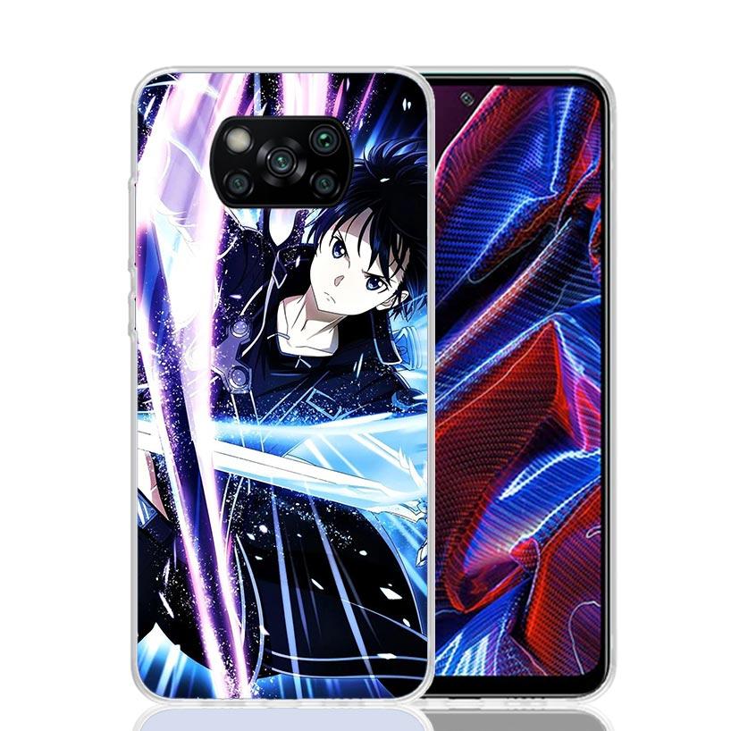 Sword Art Online Kirito Phone Case For Xiaomi Poco X7 X6 X5 Pro F7 Ultra Redmi 15C 15 13 13C 12 12C 10 10A 10C 9 9A 9C 9T Cover