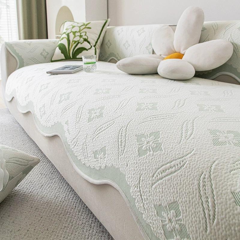 

Cool Ice Silk Sofa Cushion Summer Mat Cool Cushion New One-Piece Fixed Non-Slip Special-Shaped Sofa Cover 90*70cm