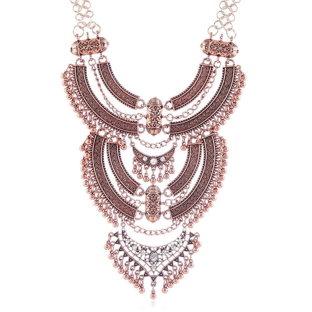 Long Necklace Vintage Multi Layered Collarbone Chain For Fashion Enthusiasts