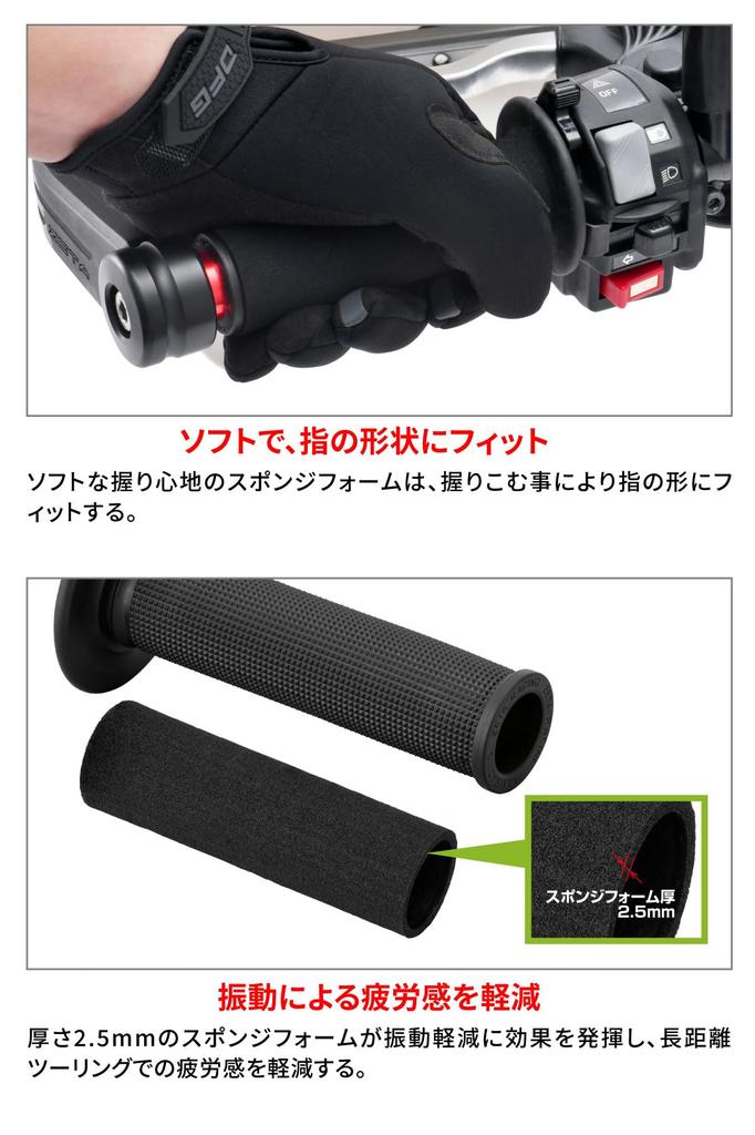 ZETA Racing ZE47-6221 Base Grip Touring Open End Black Dirt Freak DIRTFREAK F5237 (Old Part Number: ZE47-6221)