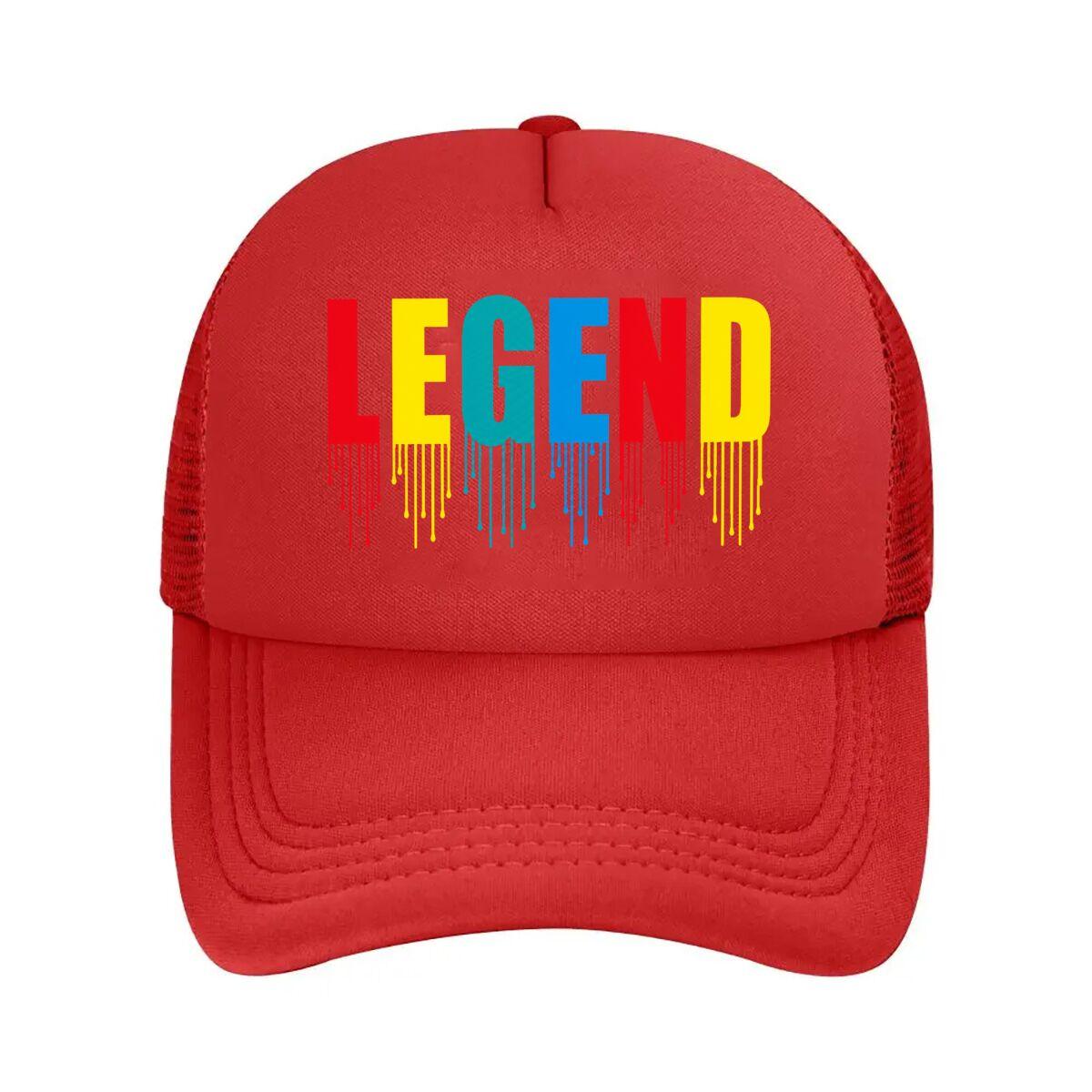 s Legend Dripping Print Mesh Baseball Cap Hip Hop Adjustable
