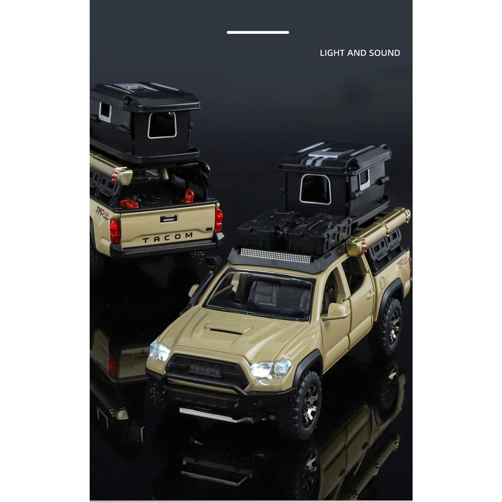 1/32 Toyota Tacoma Picku Wagon Alloy Car Model Sound and Light Pull Back Children's Toy Collectibles Birthday Gift