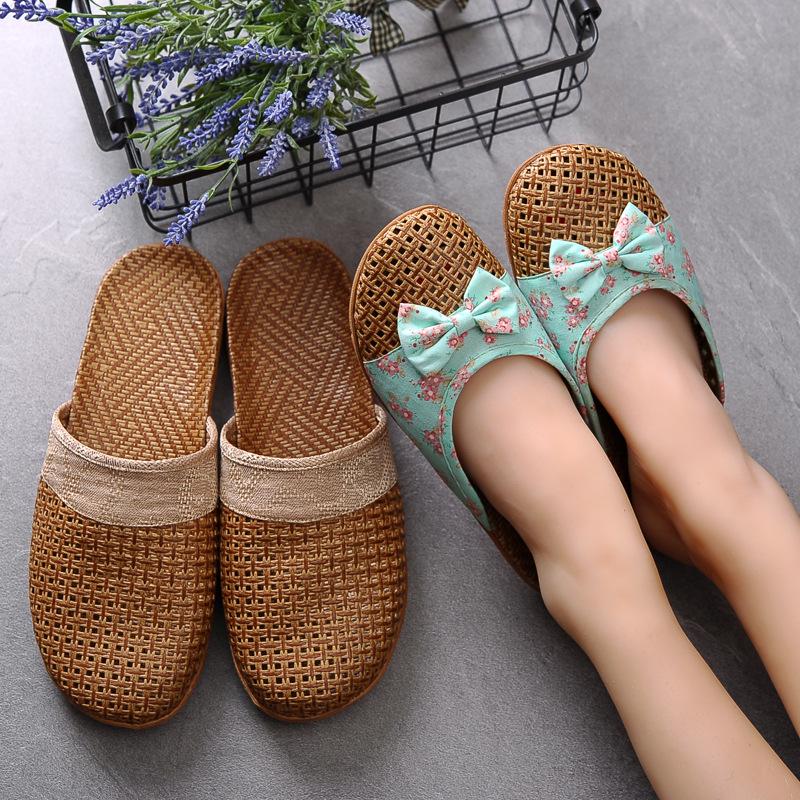Unisex Summer Indoor Non-Slip Linen Slippers