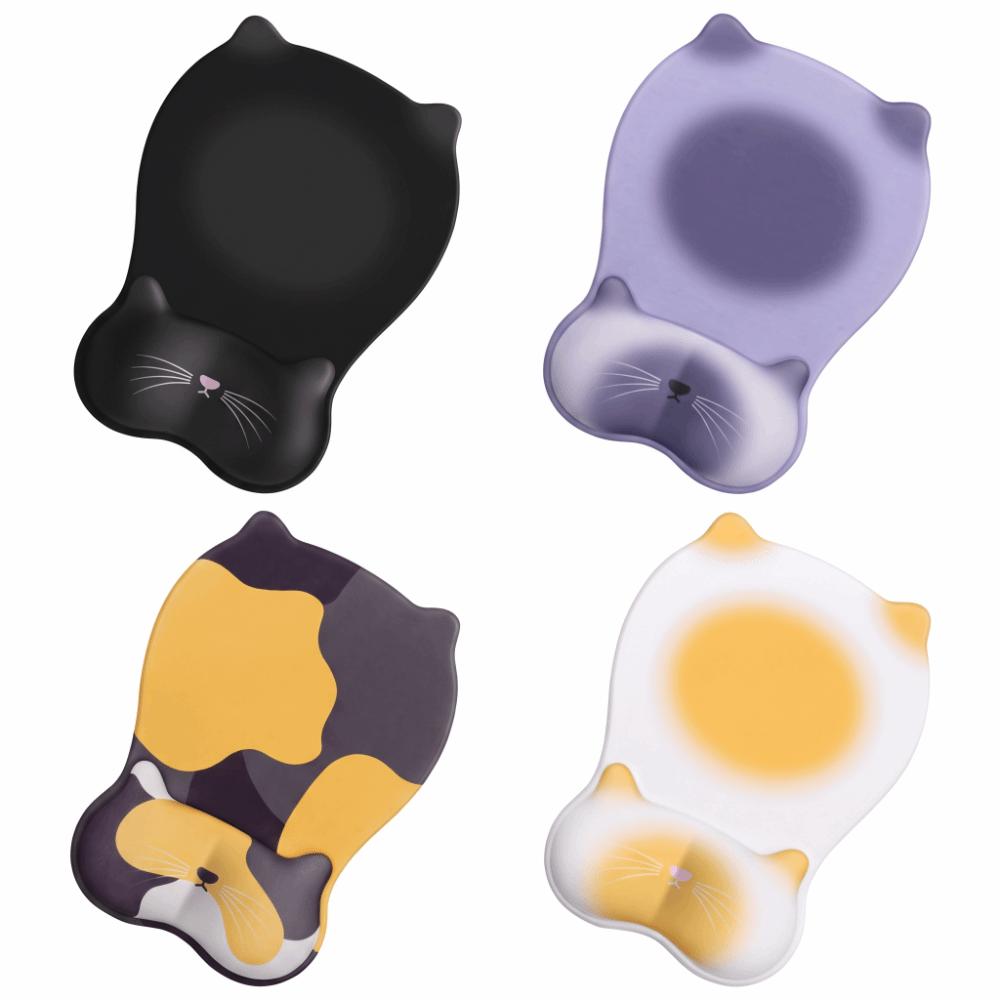 Silicone Mouse Pad Wrist Rest Cartoon Cat Cat-shaped Mouse Pad Cute Non-slip Mouse Pad Office