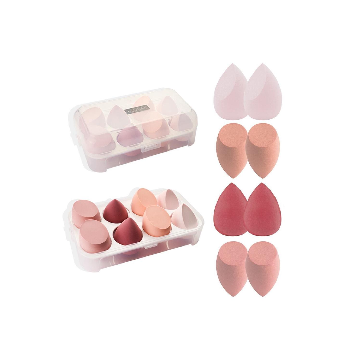 

8-piece Makeup Sponge Set With Box And Stand