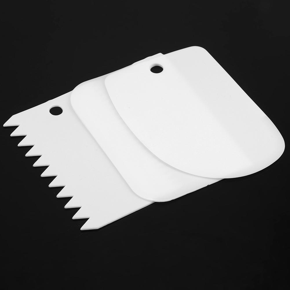 3pcs set Plastic Cream Dough Scraper Cutter Spatulas for Pastry Cake Decoration