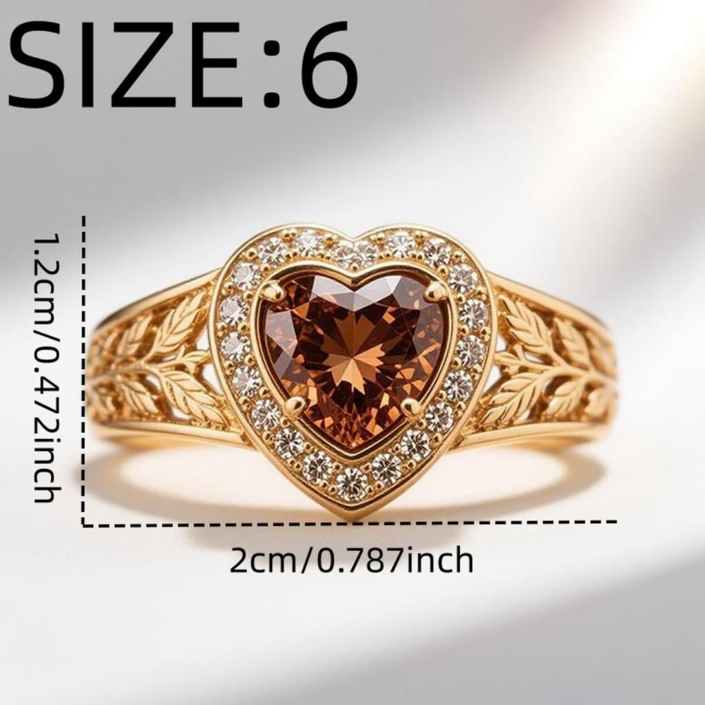 1PC, European and American Fashion-Copper inlaid with zirconia-Heart-shaped ring-Unisex, fashionable and unique, suitable for party wear, daily wear,