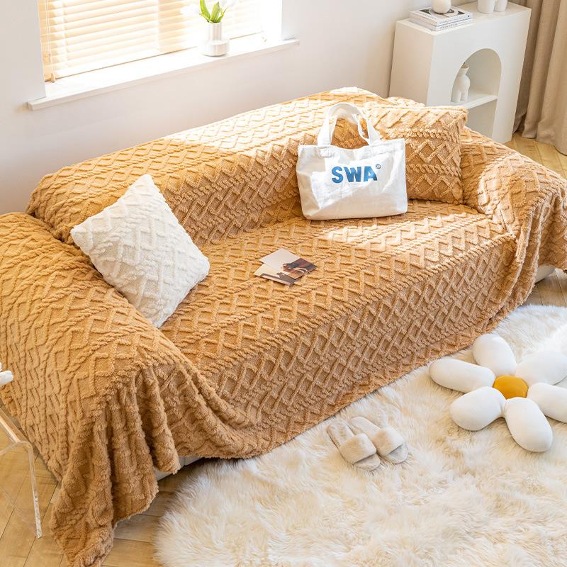 Luxury Sofa Cover Plush Sofa Towel Blanket Couch Cover Universal Anti-cat Scratch Sofa Cover for Living Room 1/2/3/4 Seater