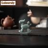 Green Sandstone Small Wooden Horse Tea Pet Handmade Lucky Model Tea Figurine Play Toys Tea Statue Ornaments Craftsmanship Gift