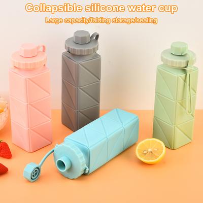 Silikon Katlanabilir Su Şişesi 610ml Sızdırmaz Katlanabilir Su Şişesi Seyahat Kamp Yürüyüş Spor Açık Hava