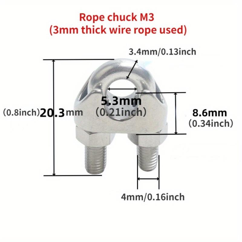10 st 304 Rostfritt Stål Vajerklämma U-formad Klämma Lås Fäster Den Kraftiga Dubbelklämman Rostfritt Stålklämma