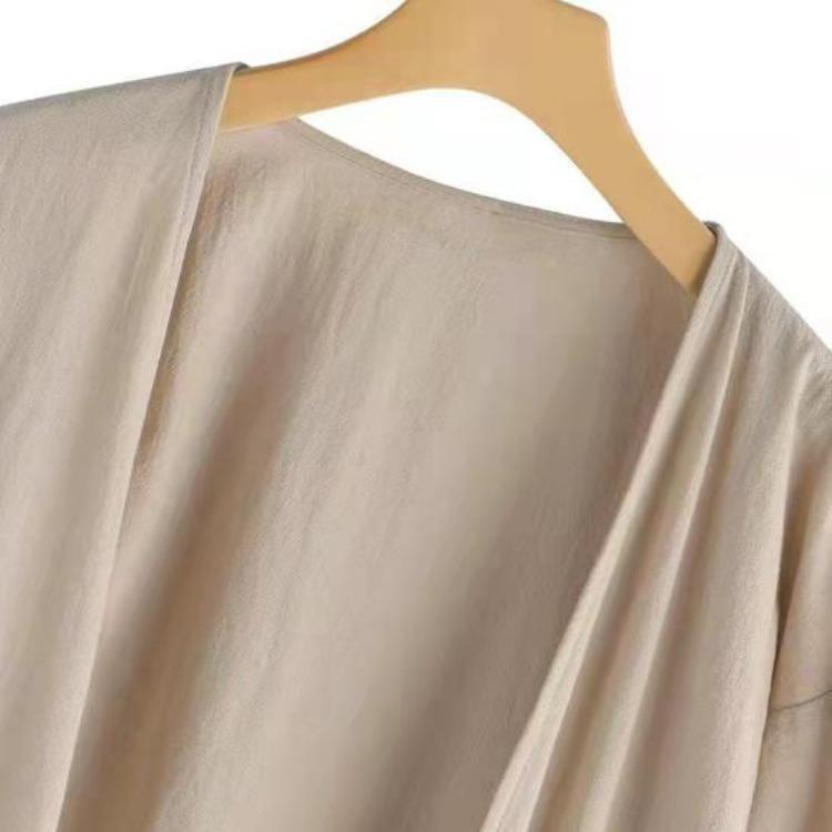 Trench en Coton Protection Solaire Femme Décontracté Manches Longues Robe Veste Cardigan d'Été Col en V