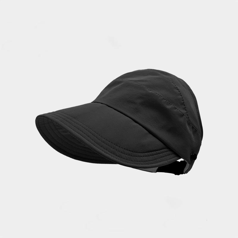 Women's Sun Hat - Breathable, Wide Brim, UV Protection, Open-Top Peaked Visor for Ponytails, Stylish Summer Accessory