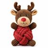 Christmas Puppy Chew Toy Cotton Rope Ball Plush Squeaky Toys Relieves Boredom Teeth Cleaning And Oral Health Boredom Busters