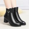Frauen Stiefel Winter Mode Anti-Rutsch Frauen Stiefeletten Mid Heel Natürliche Wolle Echtes Leder Schnee Stiefel Damen